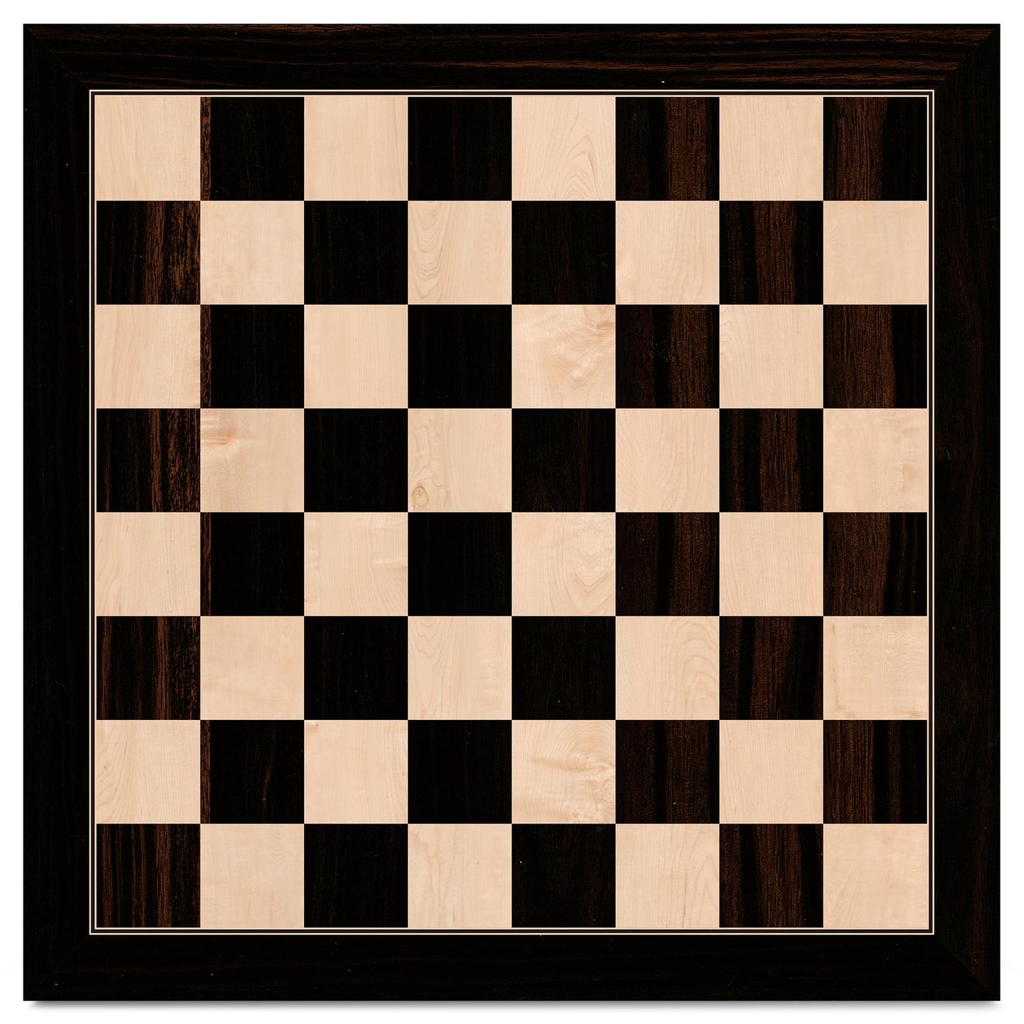 A&A 18.875'' Professional Wooden Tournament Chess Board/African Palisander & Maple Inlaid / 2.0'' Squares W/O Notation