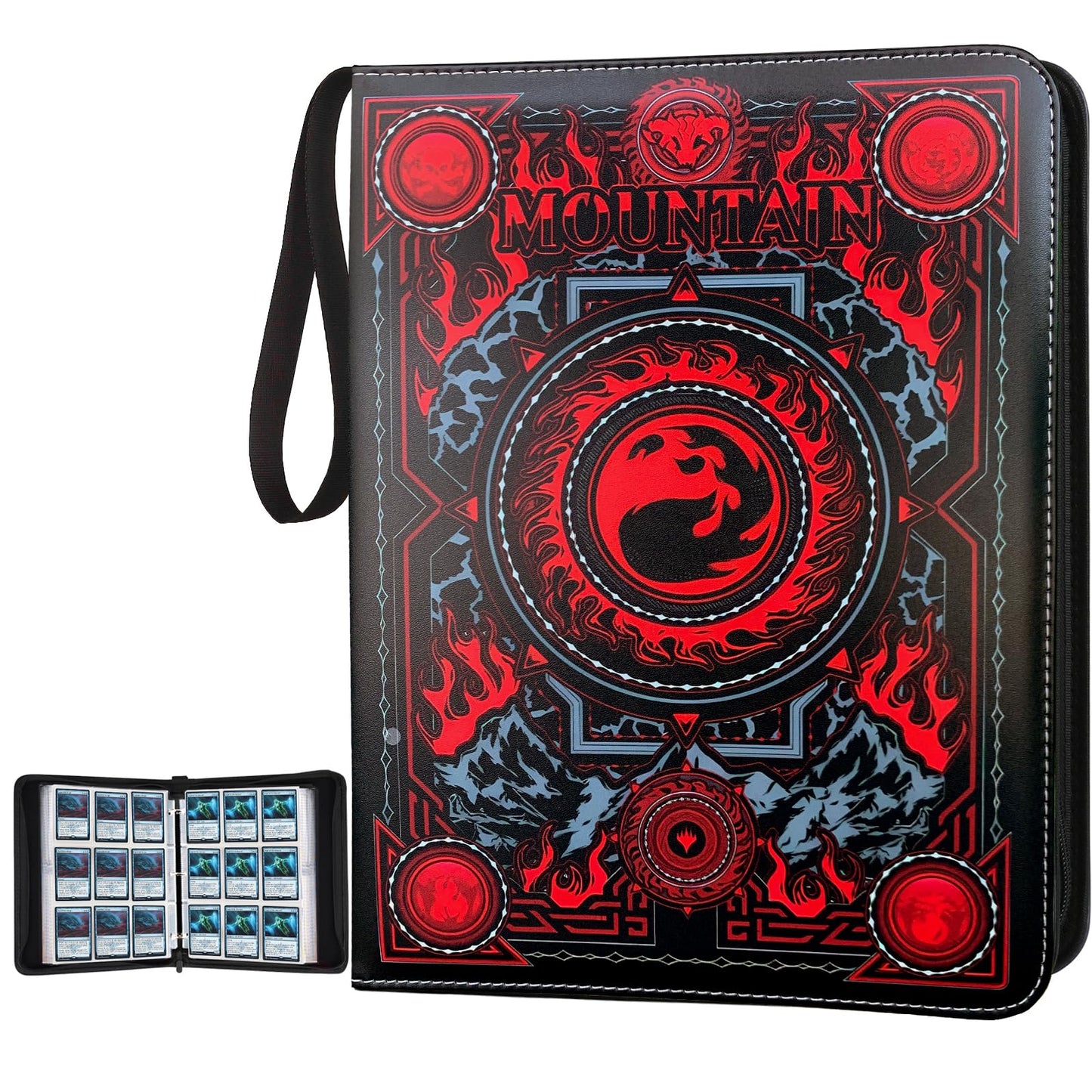 MTGPRO Trading Card Binder 9 Pocket Card Binder with Sleeves 720 Double Sided Pocket enhanced Collector Card Album Card Collection Folder for MTG TCG Yugioh Game Cards (Red)