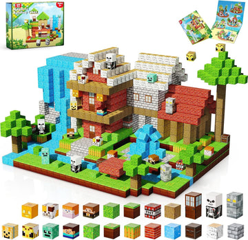Toyunited 200Pcs Magnetic Blocks - Magnetic Building Blocks, Magnet Cubes Game, Stacking Forest Set, Stem Montessori Sensory Sta