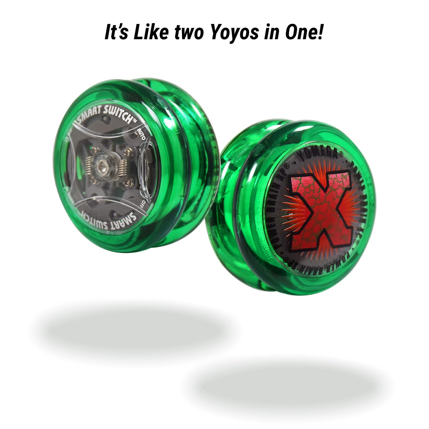 Yomega Power Brain Xp Yoyo - Includes Synchronized Clutch And A Smart Switch Which Enables Players To Choose Between Auto-Return And Manual Styles Of Play + Extra 2 Strings (Green)