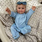 Joyarr Reborn Baby Doll, 20 Inch Lifelike Smiling Newborn Girl Doll Blue Eyes With Realistic Features, Soft Full Vinyl Body Pose