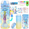 GirlsHome Decorate Your Own Water Bottle for Girls Age 4-6-8-10, Frozen Toys for Girls Painting Crafts, Fun Arts and Crafts Kits