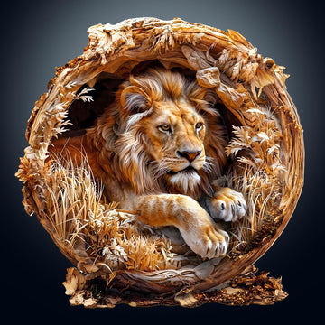 KAAYEE Wooden Puzzles for mature-themeds  3D Vision Effect Lion King Wooden Jigsaw Puzzles 200 PCS Unique Shape Wood Puzzle mature-themed  Birthday Father Mother Gifts for Puzzle Lover Family Game (M-11.4 * 11.4in)
