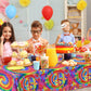 Tie Dye Birthday Party Supplies, 60'S Hippie Theme Tablecloth 3Pcs Groovy Hippie Table Cover Peace Love Tie Dye Table Cloths For
