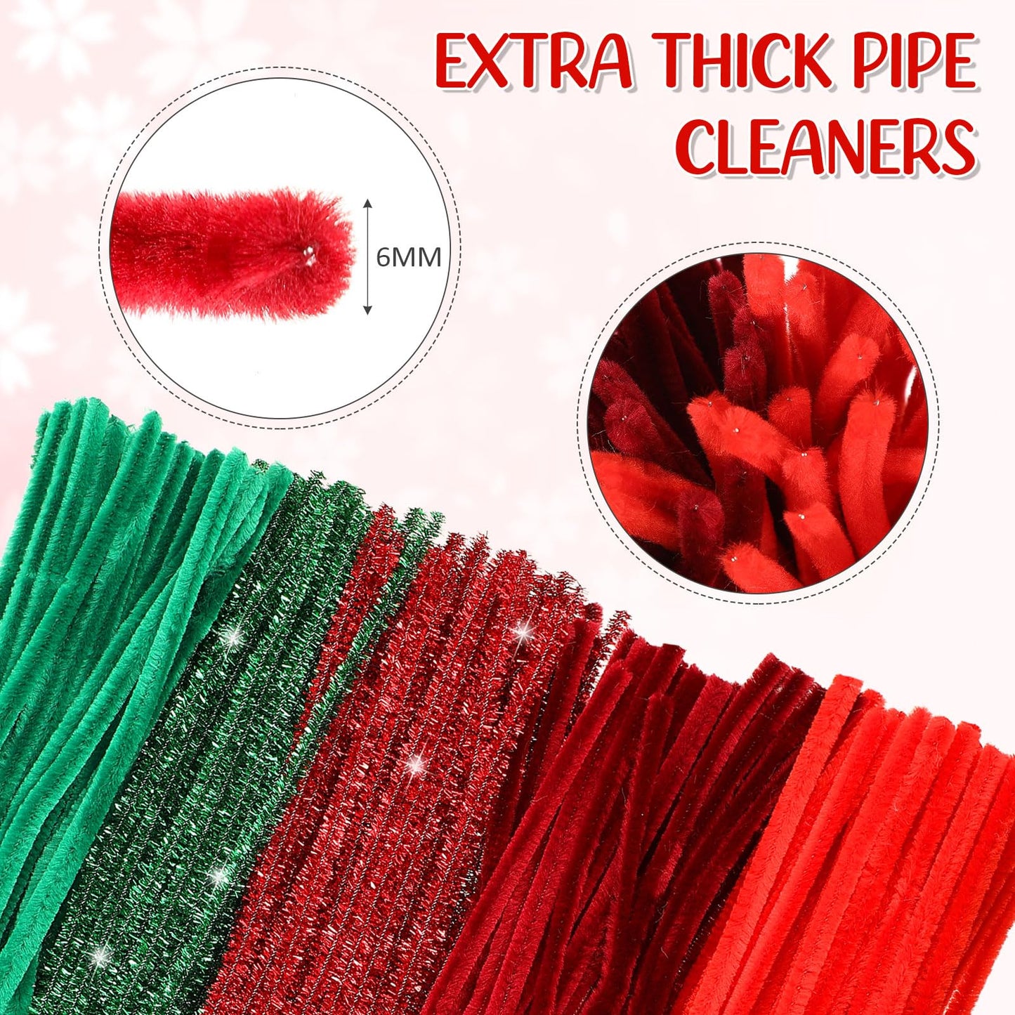 Sinload 290 Pcs Pipe Cleaners Flower Bouquet Craft Kit for DIY Bouquet with Tutoria and Flower Wrapping Paper Fluffy Pipe Cleane