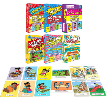 Brainy Bug Resources Action Words Super Bundle With App-Enabled Audio Feature | 164 Action Words | 30 Verbs In Sentences | 60 Ve
