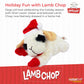 Multipet Lamb Chop Dog Plush Toy W/Santa Hat - Squeaky Dog Toy For All Dogs - Extra Soft Plush Dog Toy - Stuffed Animal Dog Toy