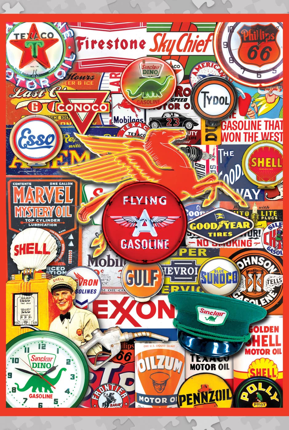 Masterpieces 1000 Piece Jigsaw Puzzle With Collectible Tin Case - Retro Petrol - 11.25'X16.75'