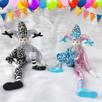 Maxyoung 14 Inch Porcelain Clown Doll Vintage Dolls Figurine, Collectible Figure, Hand Painted Toy, Christmas Halloween Birthday