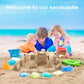 GAPER GO Beach Toys, 3Packs Collapsible Sand Bucket Set with Sand Castle Toys, Animal Molds, Shovel, Beach Essentials for Kids