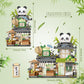 Street View Tea Shop Mini Building Blocks, Moc Creative Building Toys Cute Panda Animals Building Set For Girls 6-12, Simulation