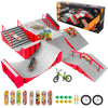 Cs Cosddi Finger Skateboard Park Kits,Skateboard Finger Toys With 8 Finger Skateboards & 14 Skatepark Deck Ramp,1 Finger Bike Fo