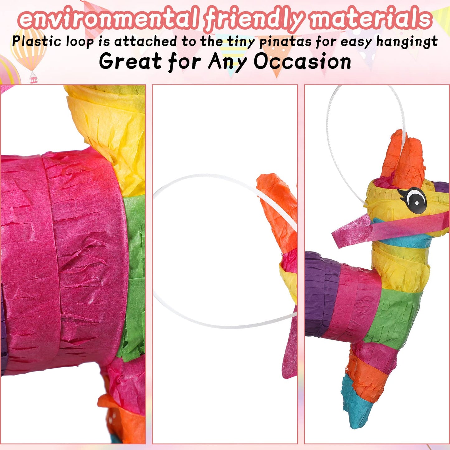 Kathfly 12 Pcs Mini Donkey Piatas Small Mexican Piata Cactus Fiesta Decorations Mexican Party Decorations Cinco De Mayo for Fies
