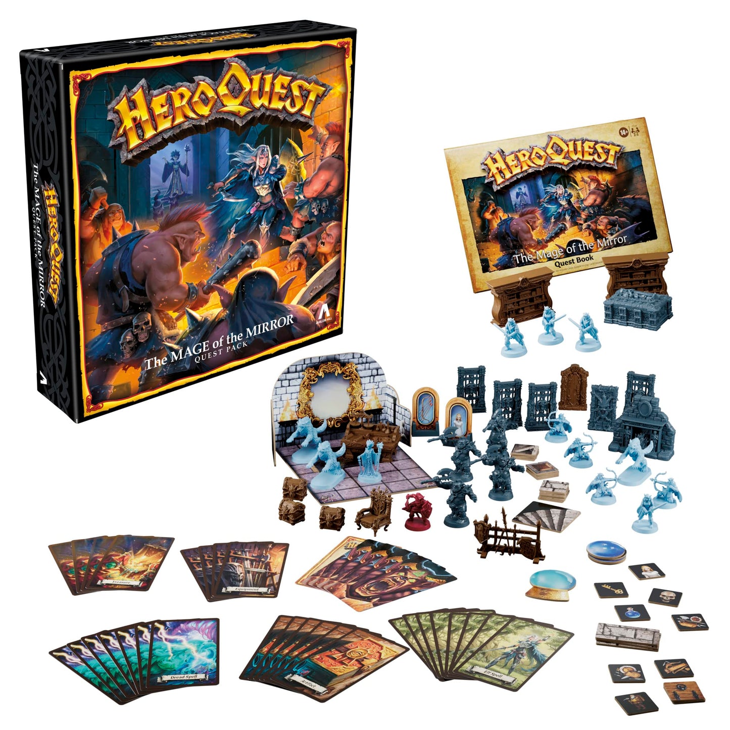 Avalon Hill Heroquest The Mage of The Mirror Quest Pack - Roleplaying Game for Ages 14+, Orange, Model F7539