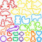 Oun Nana Dough Play Tools Set for Kids, 32 PCS Dough Accessories with Animal Molds and Shaped Cutters, Plastic Cutters Toys for 