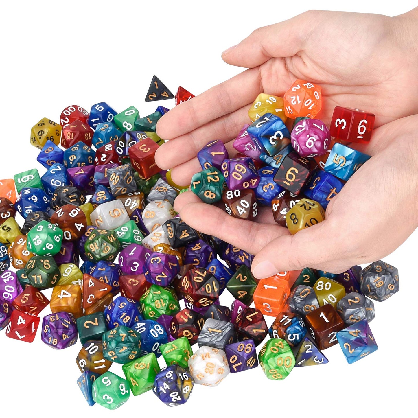 DND Double-Colors Polyhedron Dice Set for Dungeons and Dragons D&D RPG MTG Table Games D4 D6 D8 D10 D% D12 D20 25 Colors Dice wi