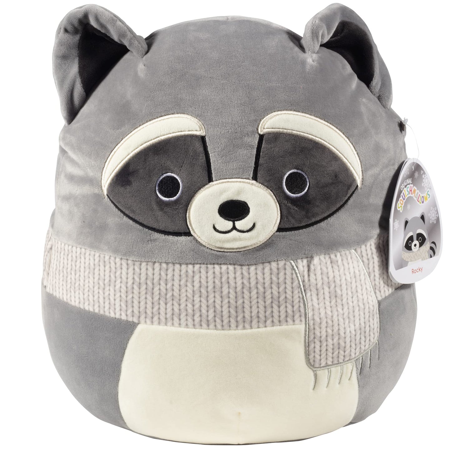 Squishmallows Original 12-Inch Rocky The Raccoon - Official Jazwares Plush - Collectible Soft & Squishy Raccoon Stuffed Animal Toy - Add To Your Squad - Gift For Kids, Girls & Boys