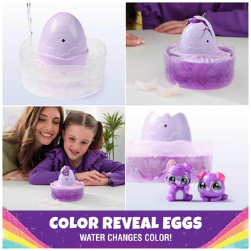 Hatchimals Alive, Rainbow Splash Fizzy Color Surprise Toy, Hatch Twins Or Triplets From Color Reveal Egg (Style May Vary), Kids Toys For Girls & Boys