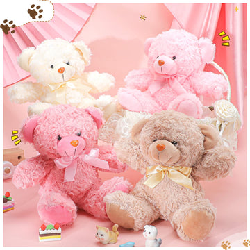 Civaner 9 Packs 8 Inch Bear Stuffed Animals Bulk Plush Bears Doll Toys For Baby Shower Graduation Birthday Wedding Christmas Decorations Party Favor Gift(Multi Color)