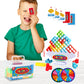 Iyuepeng 16Pcs Tetra Balance Tower Drop Game Fun Stacking Blocks With Storage Box & Wheel Spinner Balancing Interactive Board Ga