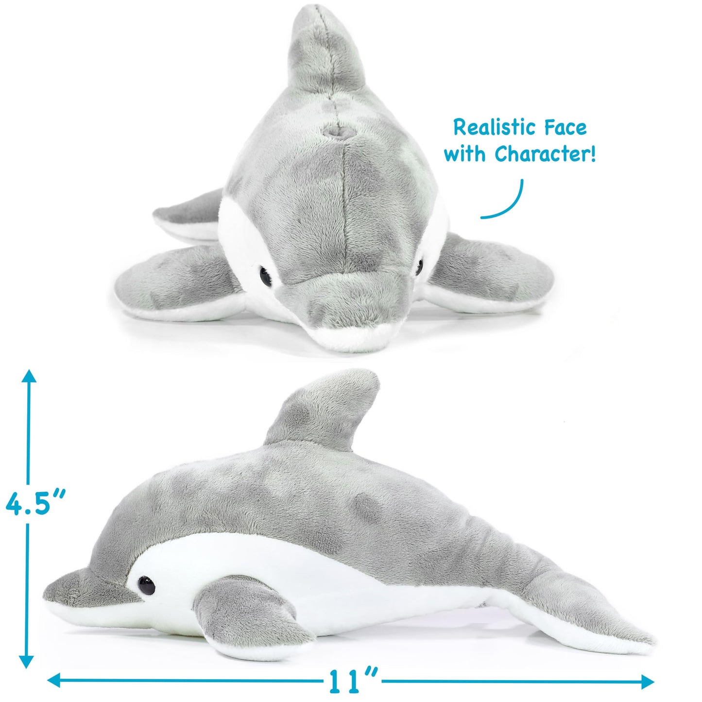 Tigerhart Dorian The Dolphin - 11 Inch Dolphin Stuffed Animal Plush