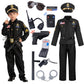 Spooktacular Creations 14PCS Halloween Police Costume for Kids  Black Police Officer Costume for Boys  Toddler Cosplay RolePlay Themed Party (Small  5-7 yrs)
