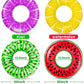 iGeeKid 8 Pack Inflatable Pool Floats - 4 Fruit Swim Tubes & 4 Beach Balls, Large Plastic, Summer Fun for Kids & Adults