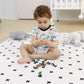 TCBunny Extra Large Baby Foam Play Mat - 4FT x 6FT Non-Toxic EVA Puzzle Mat (White with Black Cross) - Model jrcb-109