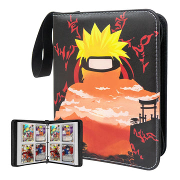 Anime Trading Card Binder  4 Pocket with 50 Sleeves up to 400 Cards  Waterproof Card Storage Bag for Anime  Game and TCG Cards
