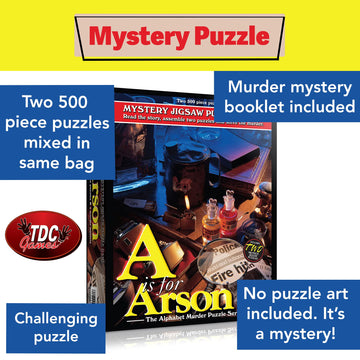 Tdc Games Alphabet Mystery 500 Piece Jigsaw Puzzle - A Is For Arson