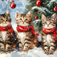 1000 Piece Puzzle for mature-themeds Christmas Kittens Puzzle  Christmas Puzzles 1000 Pieces  Festive Cats with Scarf Puzzles for mature-themeds 1000 Piece  Vacation Challenging for Teens