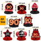 Happy 90Th Birthday Red And Black Table Honeycomb Centerpieces Balloons Theme Decor Table Decorations Table Toppers For Girls Women Princess 90 Years Old Birthday Party Bday Supplies Background Gold