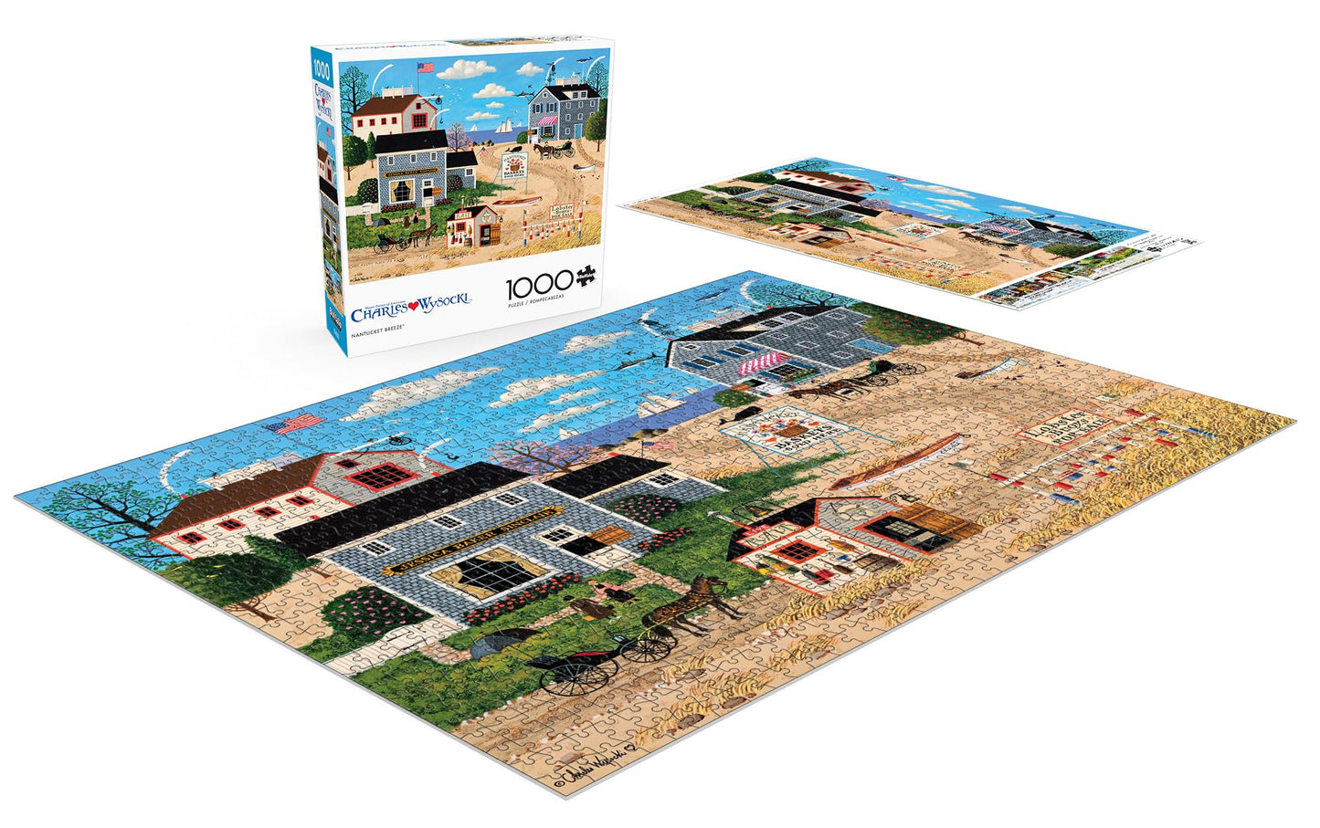 Buffalo Games 1000 Piece Jigsaw Puzzle - Charles Wysocki Nantucket Breeze - Large Multicolor - Perfect for Game Nights - Model 13321