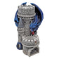 Forged Dice Co. Dragon’S Keep Dice Tower - Hand Painted Dice Rolling Tower Castle With Led Lights, Made From Heavy Duty Resin - Compatible With Dnd Accessories, D&D 5E, And Standard Rpg Dice (Blue)
