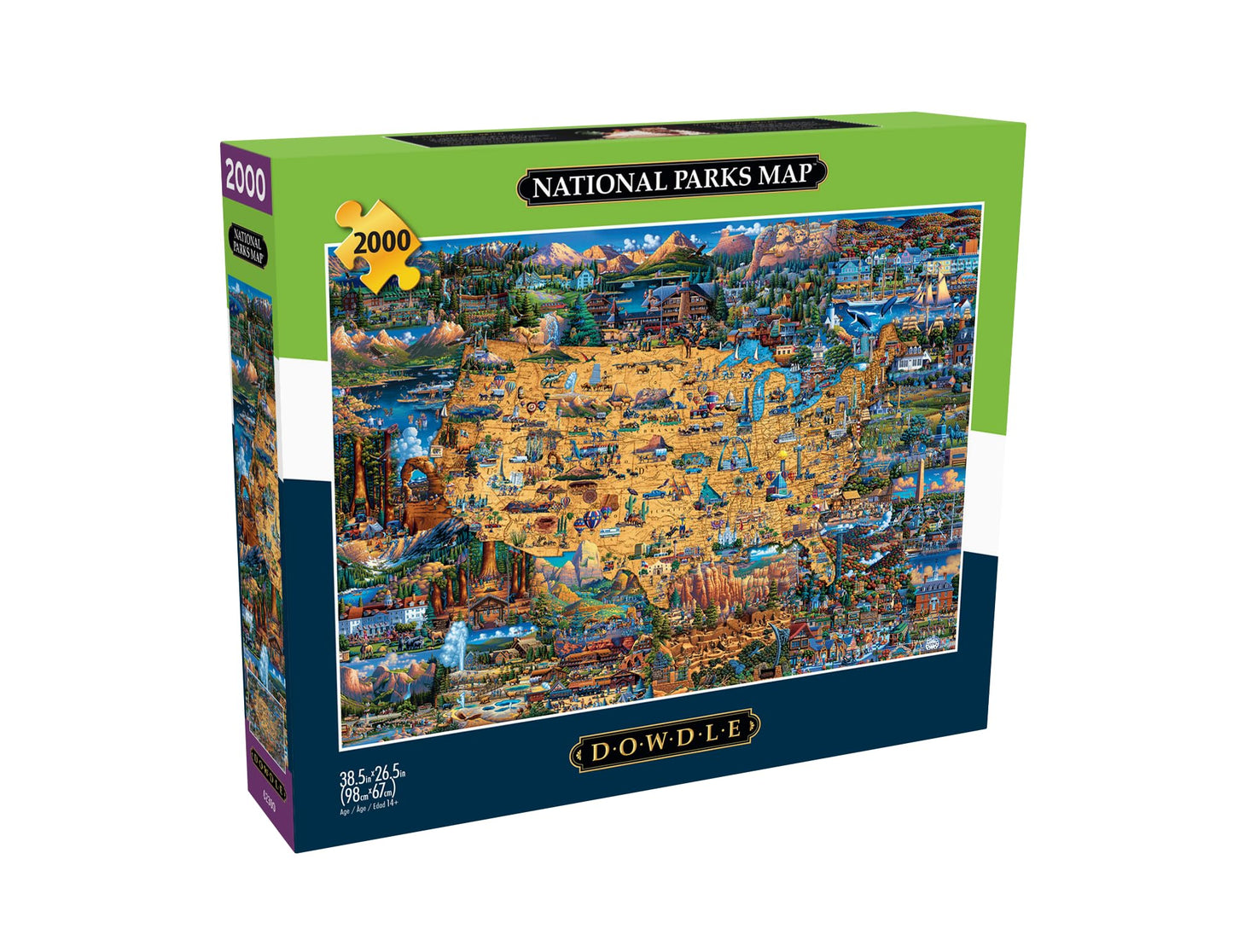 Buffalo Games 2000 Piece Jigsaw Puzzle - National Parks Map, Multicolor, Large Size, Model 2340, Perfect for Game Nights