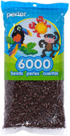 Perler Beads Fuse Beads for Crafts, 6000pcs, Dark Brown