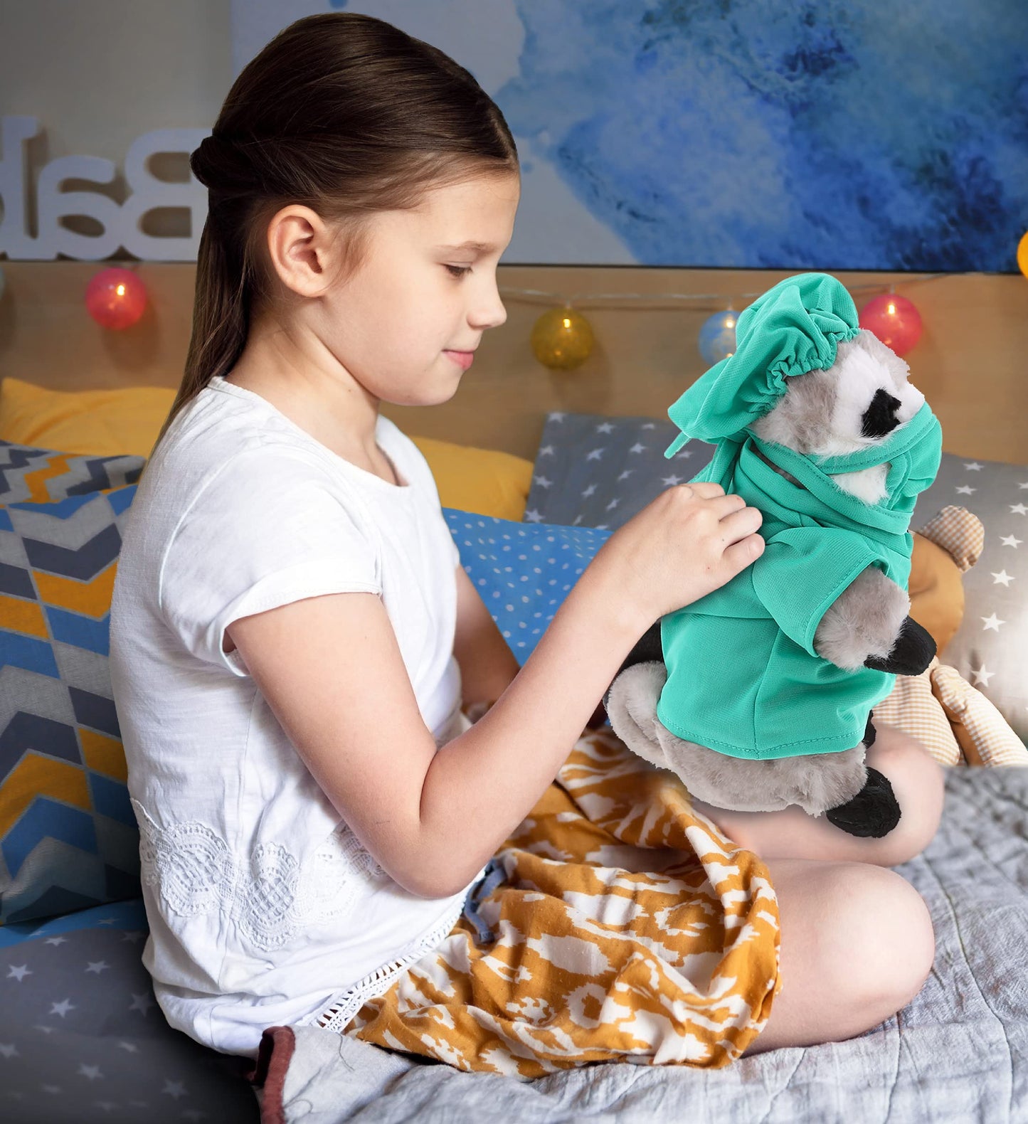 DolliBu Doctor Dress Up Set For Teddy Bear Plush Toy - Surgeon Scrubs Outfit For Stuffed Animals  Doctor Cap  Shirt  Pants  & Mask For Teddy Bear Costume - Large