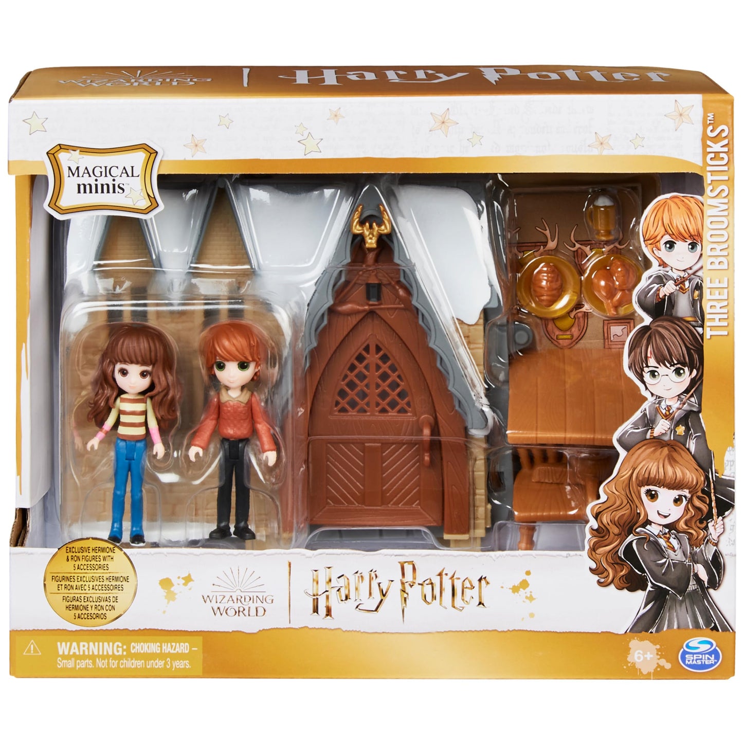 Wizarding World Harry Potter, Magical Minis Three Broomsticks Playset With 2 Exclusive Figures And 5 Accessories, Kids Toys For Ages 6 And Up