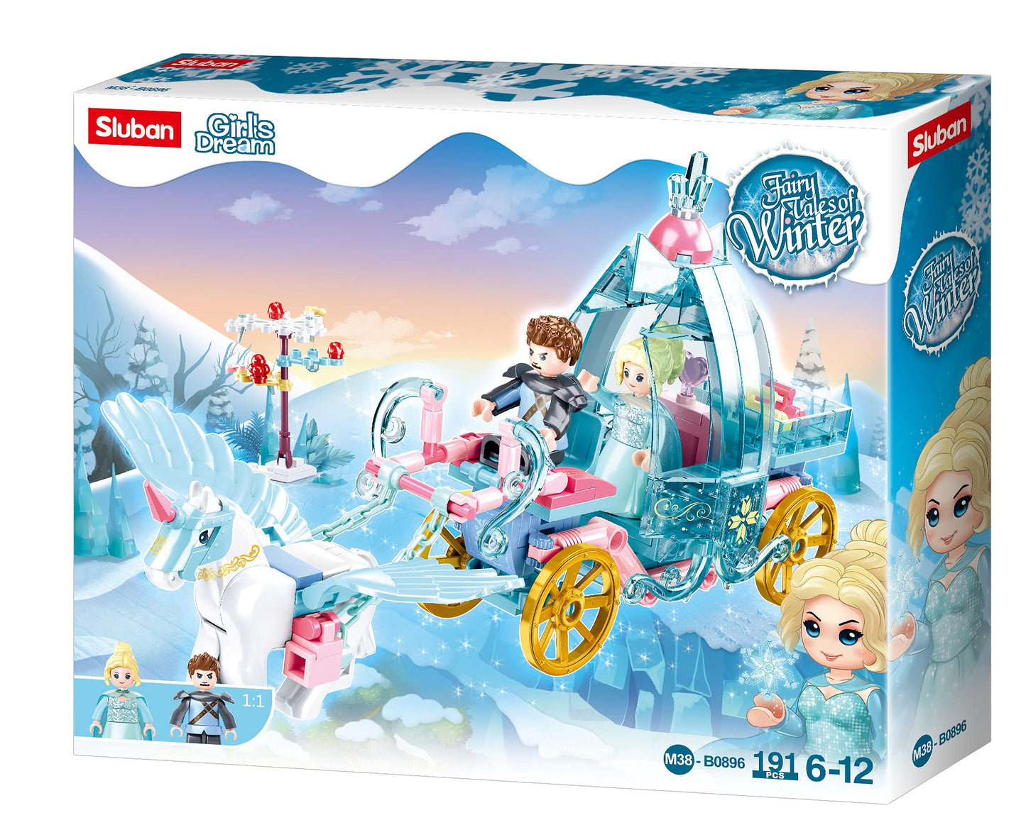 Sluban M38-B0896 Fairy Tales of Winter Carriage 191Cs, Multicolored