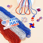 SHAOQINLIN 102 PCS Patriotic Bead Necklaces, 4th of July Beads Necklaces Bulk 4th of July Accessories 33 Inch Metallic Red/Silve