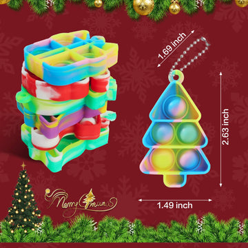 Jdsty 32Pcs Christmas Mini Pop Fidget Toy Pack For Kids Girls Boys Toddlers Christmas Stocking Stuffers Party Favors Gifts Stres