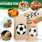 Watersay 100 Pcs Soccer Party Favor Bags 12 x 6 x 4 Soccer Kraft Paper Goodie Treat Candy Food Bags for Sports Themed Party Favo