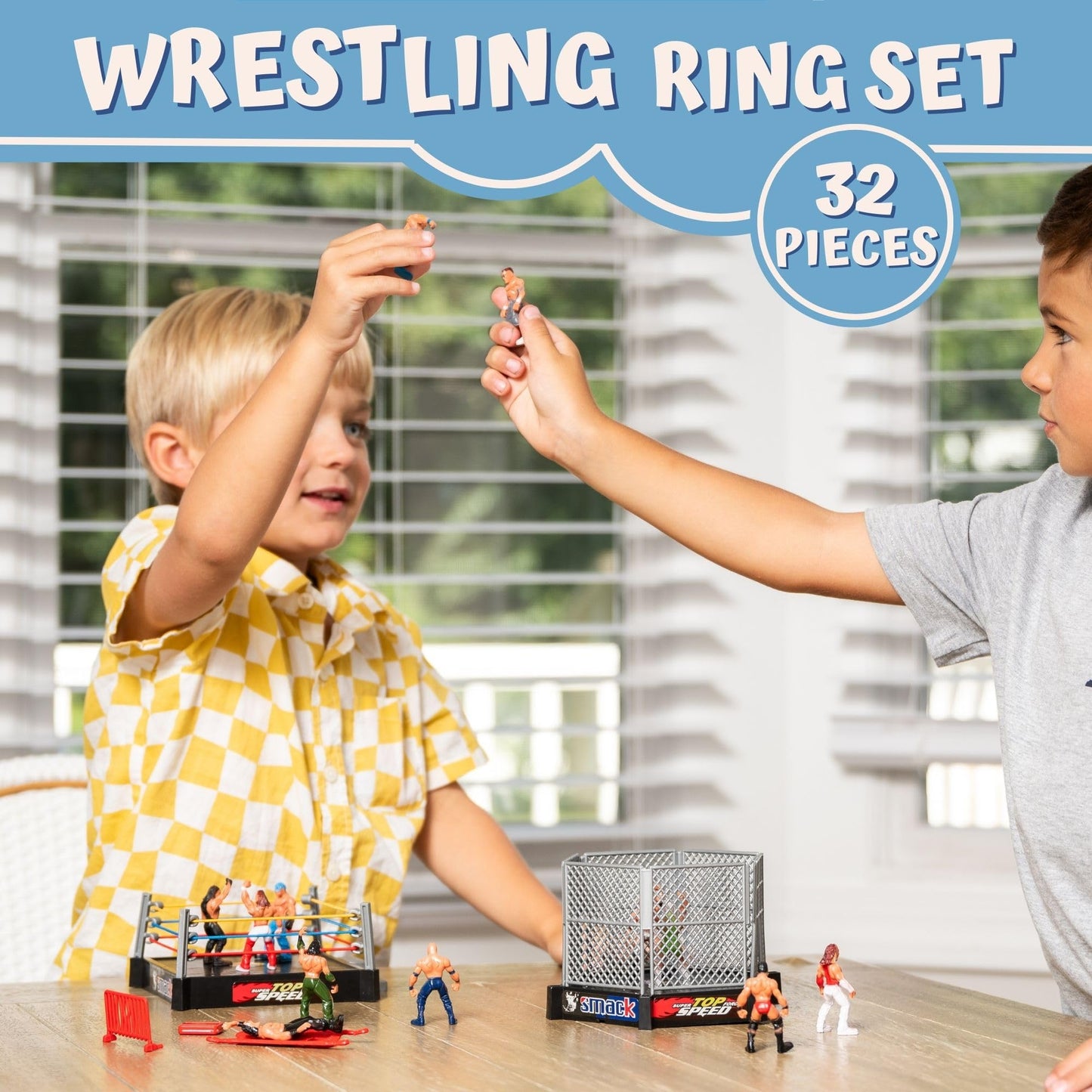 Toyvelt Wwe Ring Playset With 32-Piece Wrestling Action Figures For Boys 8-12 Playset, Safe And Durable Wwe Toys, Comes With Wrestling Ring, Realistic Action Figures