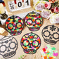 Qyeahkj 36 Set Day of The Dead Suncatchers Crafts for Kids DIY Skull Window Tissue Paper Craft Kit Hanging Decor for Mexico Home