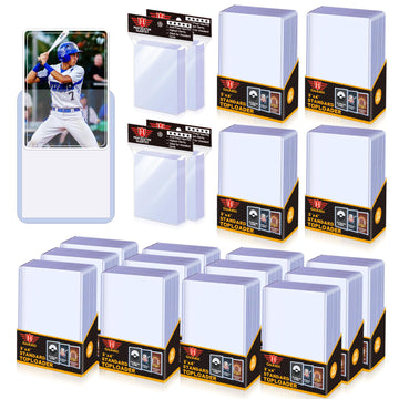 Homthy 400 Count Toploaders Card Sleeves And 400 Count Clear Soft Sleeves For Trading Card, Protective Sleeves Holder Fit For Stardard Cards, Baseball Card, Sports Cards, Mtg, Yugioh