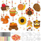 Yaomiao 30 Sets Fall Thanksgiving Suncatchers Art Kits DIY Turkey Squirrel Drawing Crafts Bulk Paint Your Own Window Ornaments f