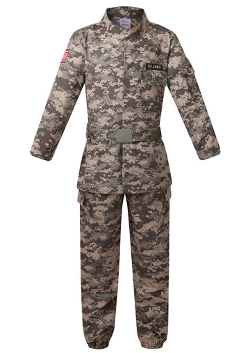 Deluxe Kid'S Camo Combat Soldier Costume (6-8 Years)