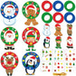 36 Sets Christmas Wreath Crafts Kits Xmas DIY Wreath Hanging Ornaments Santa Snowman Reindeer Gingerbread Man Cutout Winter Pape