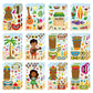 24 Sheets Summer Stickers, Hawaii Make A Face Sticker, Make Your Own Beach Tropical Cartoon Mix And Match Stickersaloha Tiki Tot