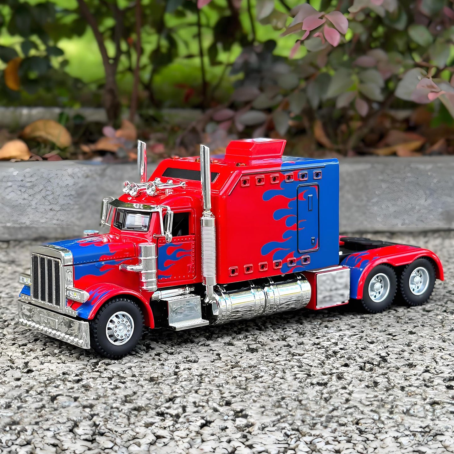 OANMYJJO Semi Truck Toy - Metal Diecast Tow Truck with Light & Sound, Pull Back, Red, Model H06111, Ideal for Boys Age 4-7